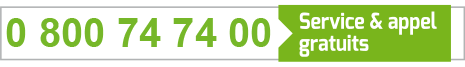 0 800 74 74 00 (service et appel gratuits)